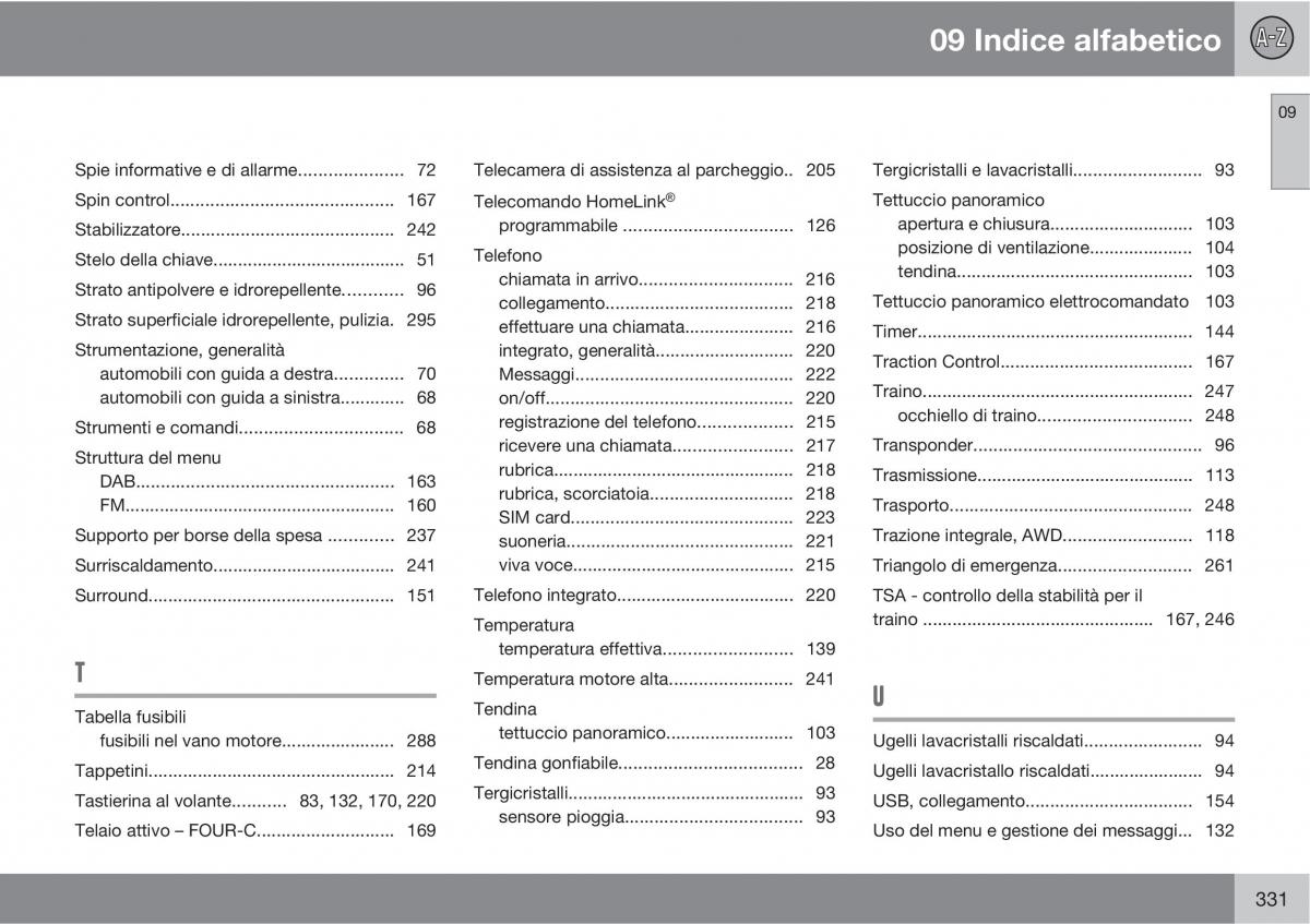 manual Volvo XC60 I 1 manuale del proprietario / page 331