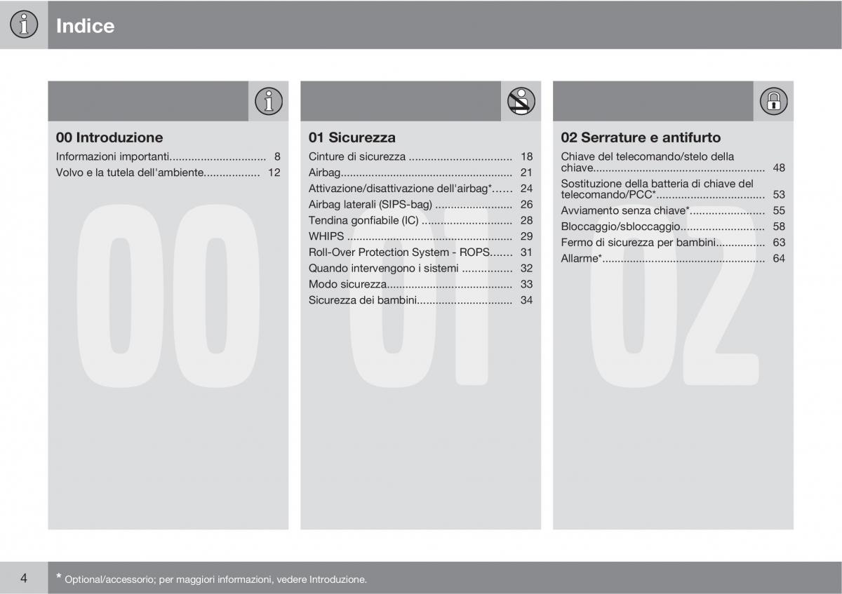 Volvo XC60 I 1 manuale del proprietario / page 4