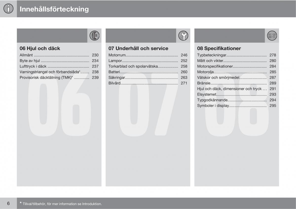 Volvo XC60 I 1 instruktionsbok / page 6