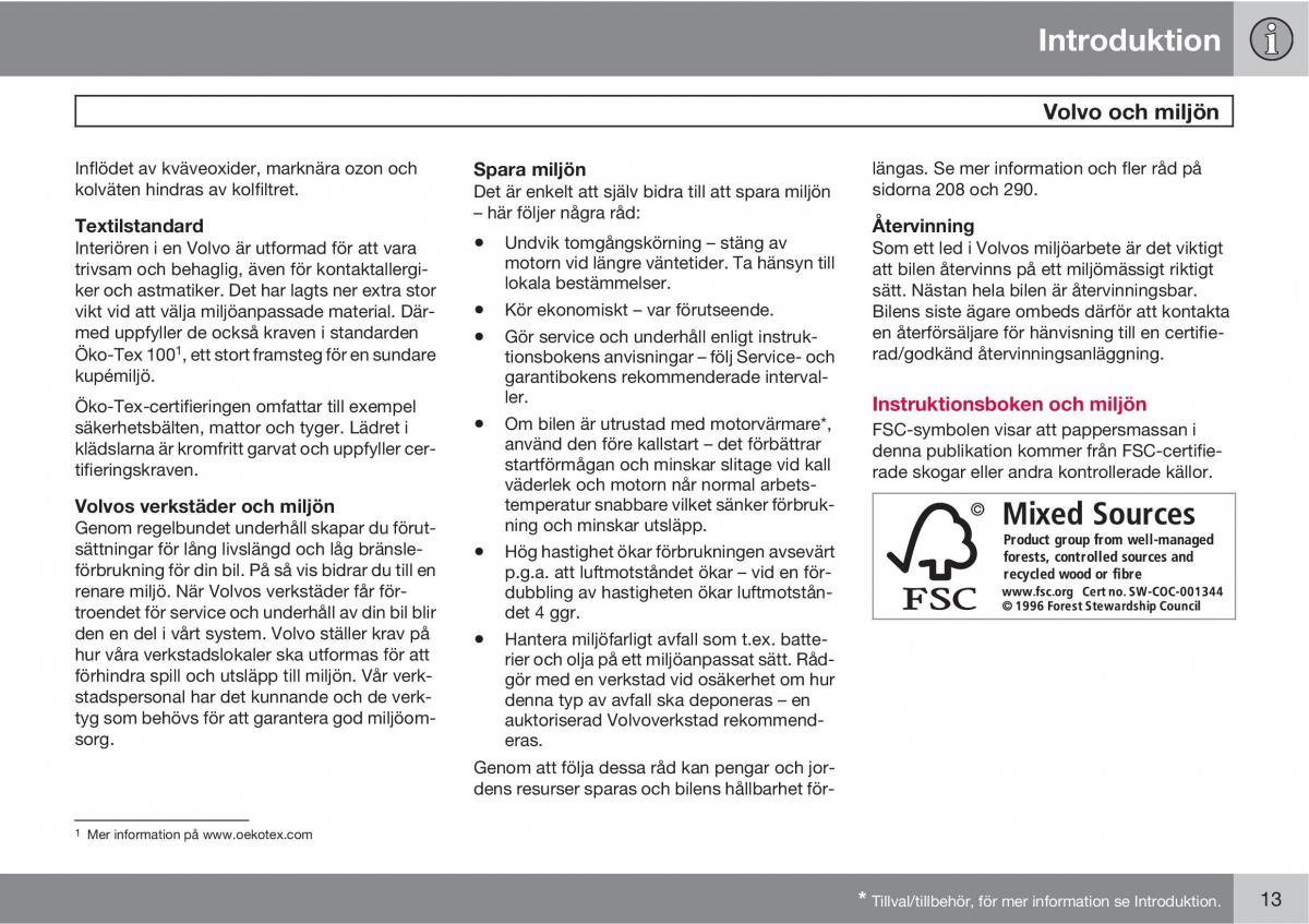 Volvo XC60 I 1 instruktionsbok / page 13