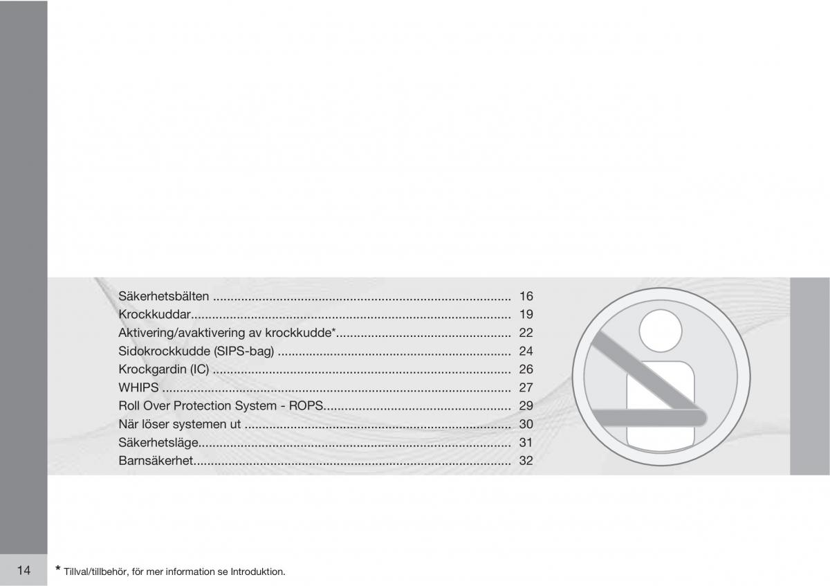 Volvo XC60 I 1 instruktionsbok / page 14