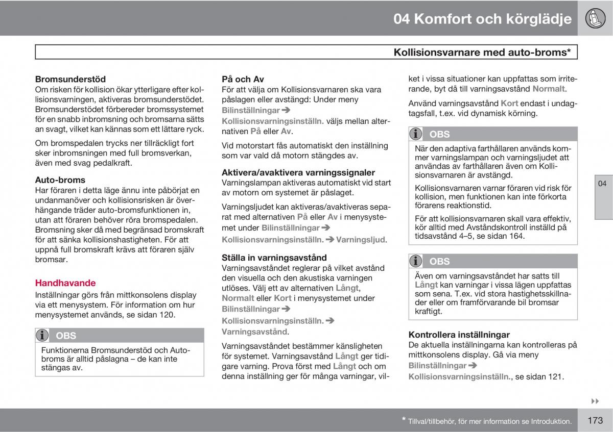 Volvo XC60 I 1 instruktionsbok / page 173