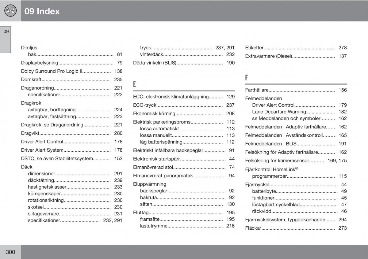 Volvo XC60 I 1 instruktionsbok / page 300