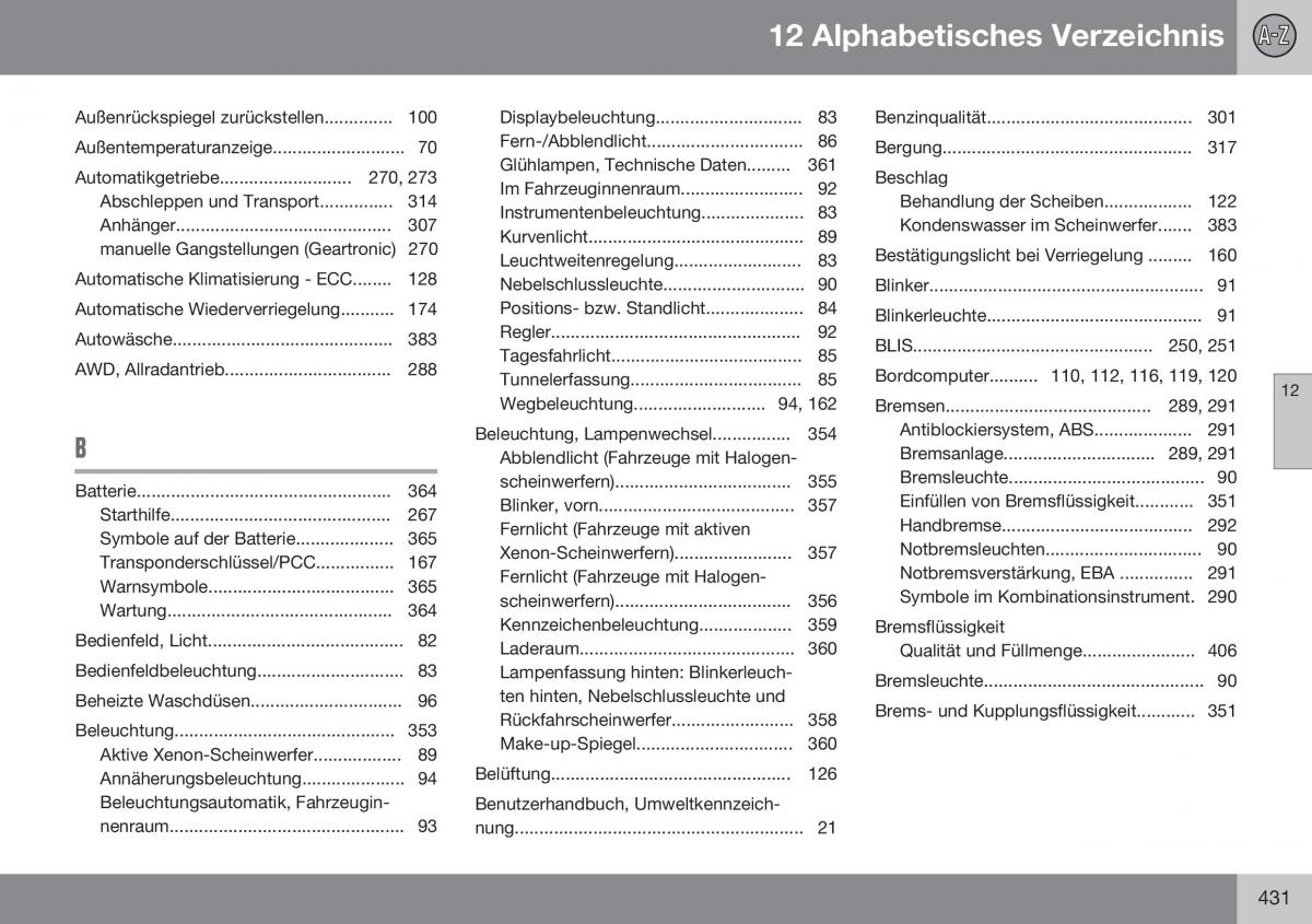 Volvo XC60 I 1 FL Handbuch / page 433