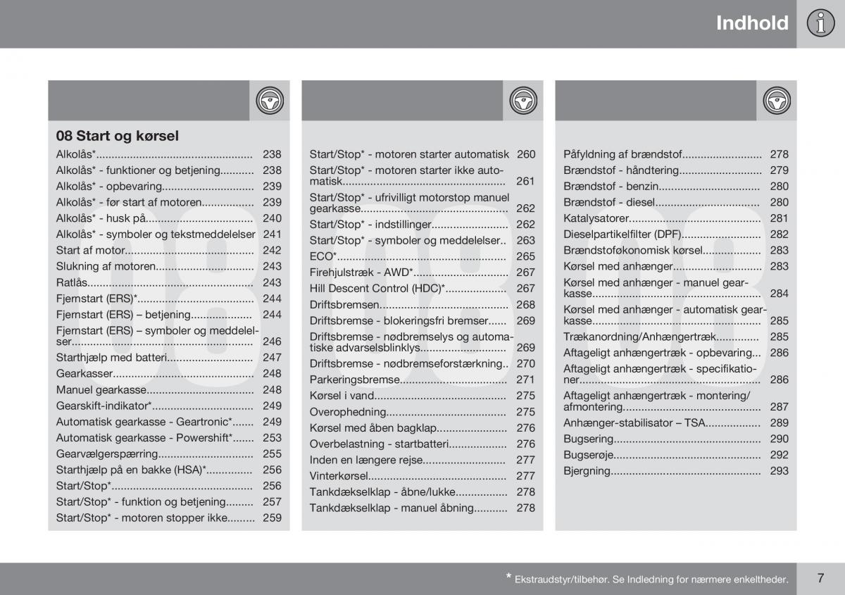 Volvo XC60 I 1 FL Bilens instruktionsbog / page 9