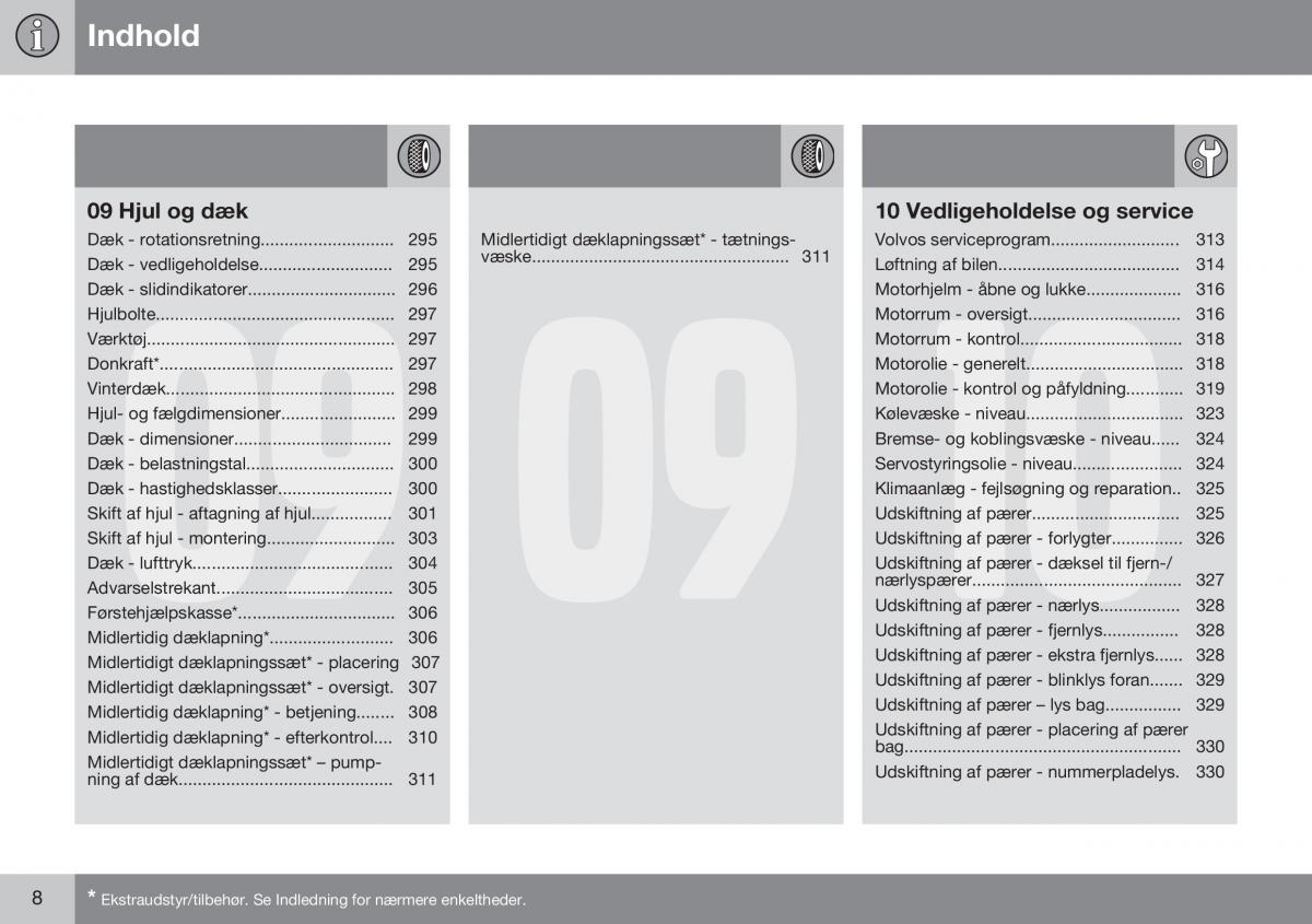 Volvo XC60 I 1 FL Bilens instruktionsbog / page 10