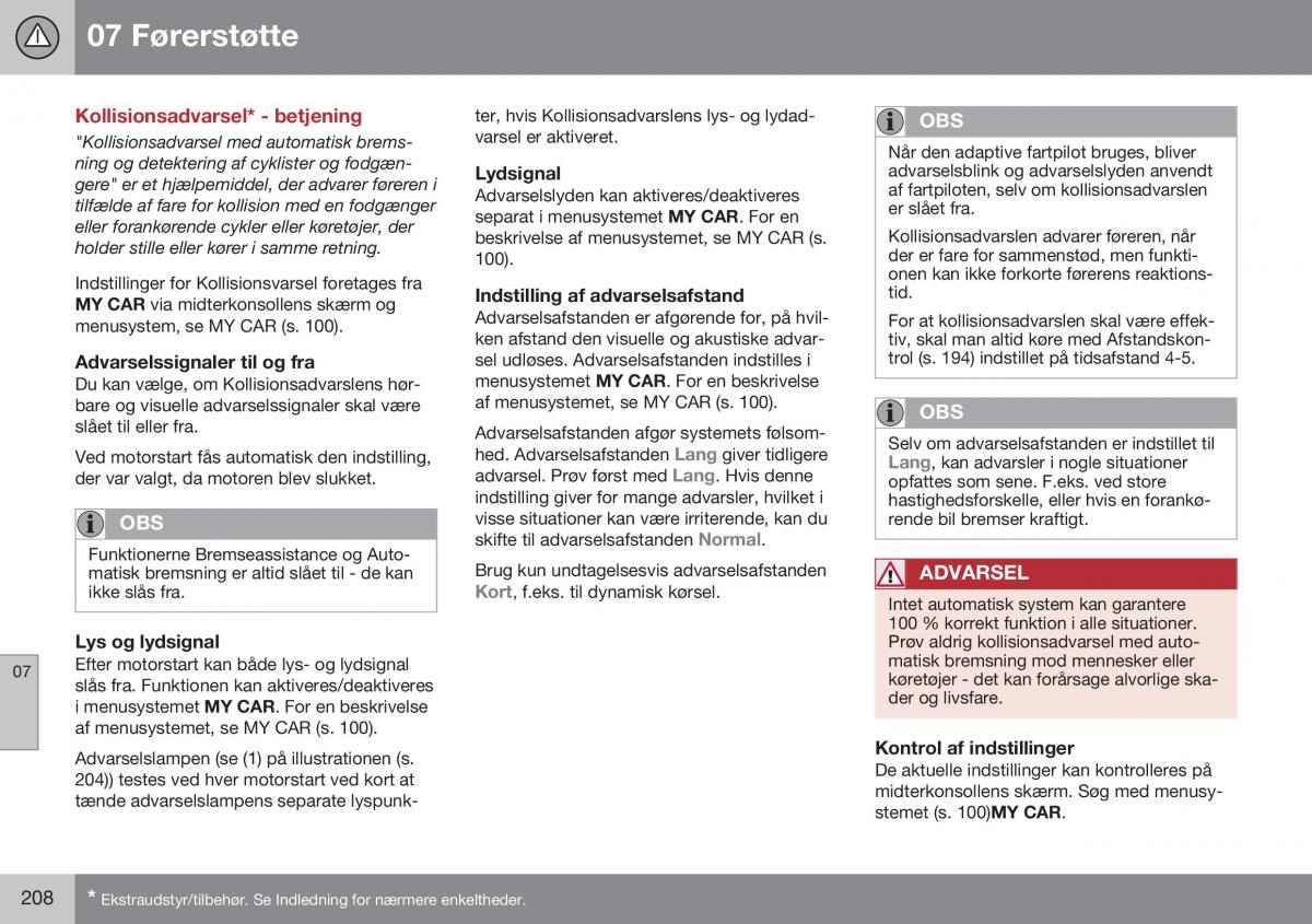 Volvo XC60 I 1 FL Bilens instruktionsbog / page 210