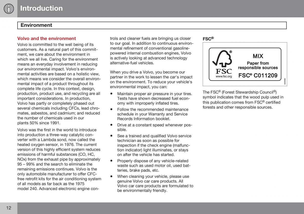 Volvo XC60 I 1 FL owners manual / page 14