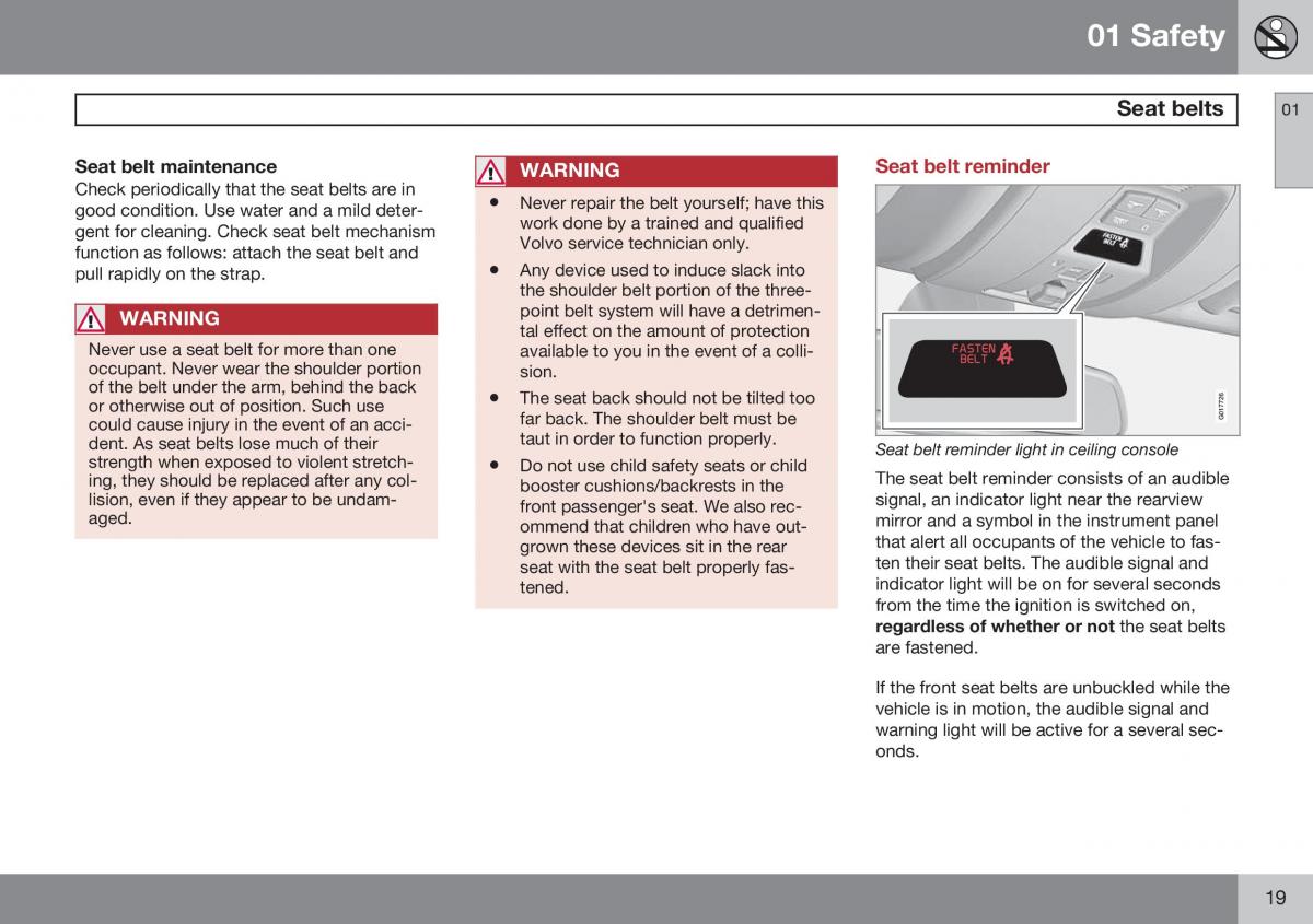 Volvo XC60 I 1 FL owners manual / page 21