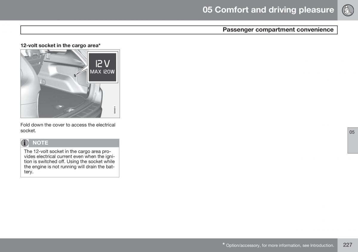 Volvo XC60 I 1 FL owners manual / page 229