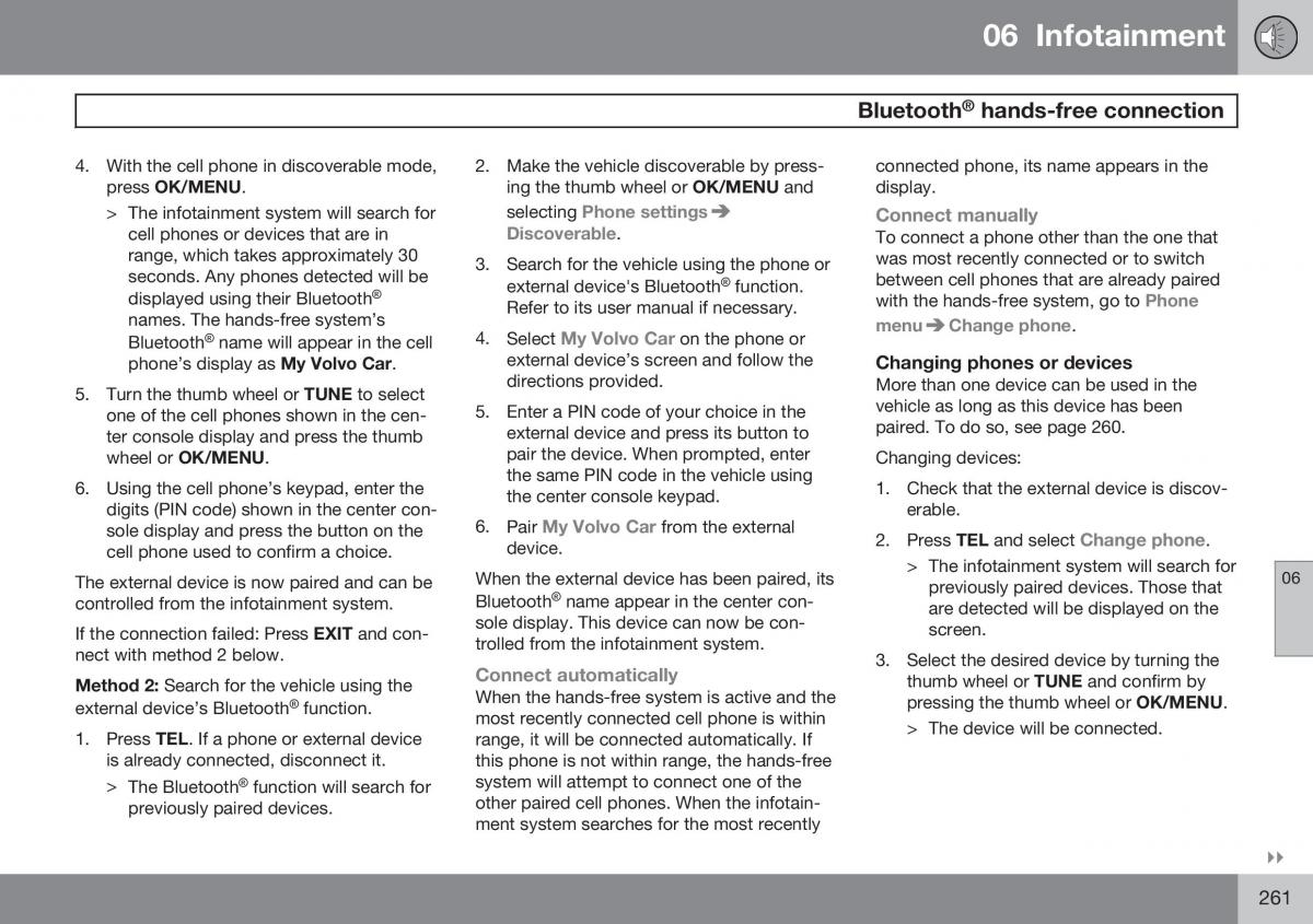 Volvo XC60 I 1 FL owners manual / page 263