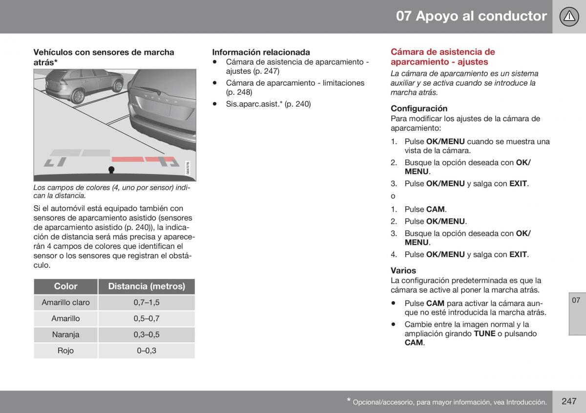 Volvo XC60 I 1 FL manual del propietario / page 249