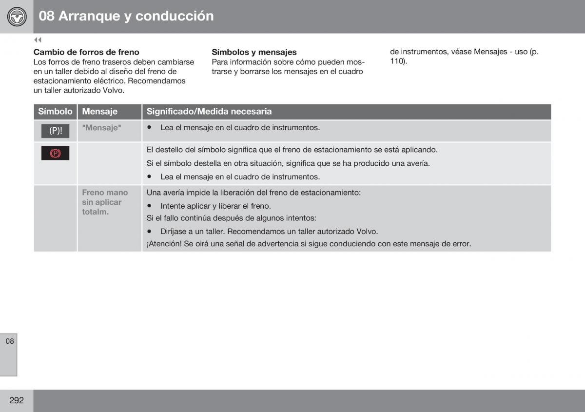 Volvo XC60 I 1 FL manual del propietario / page 294