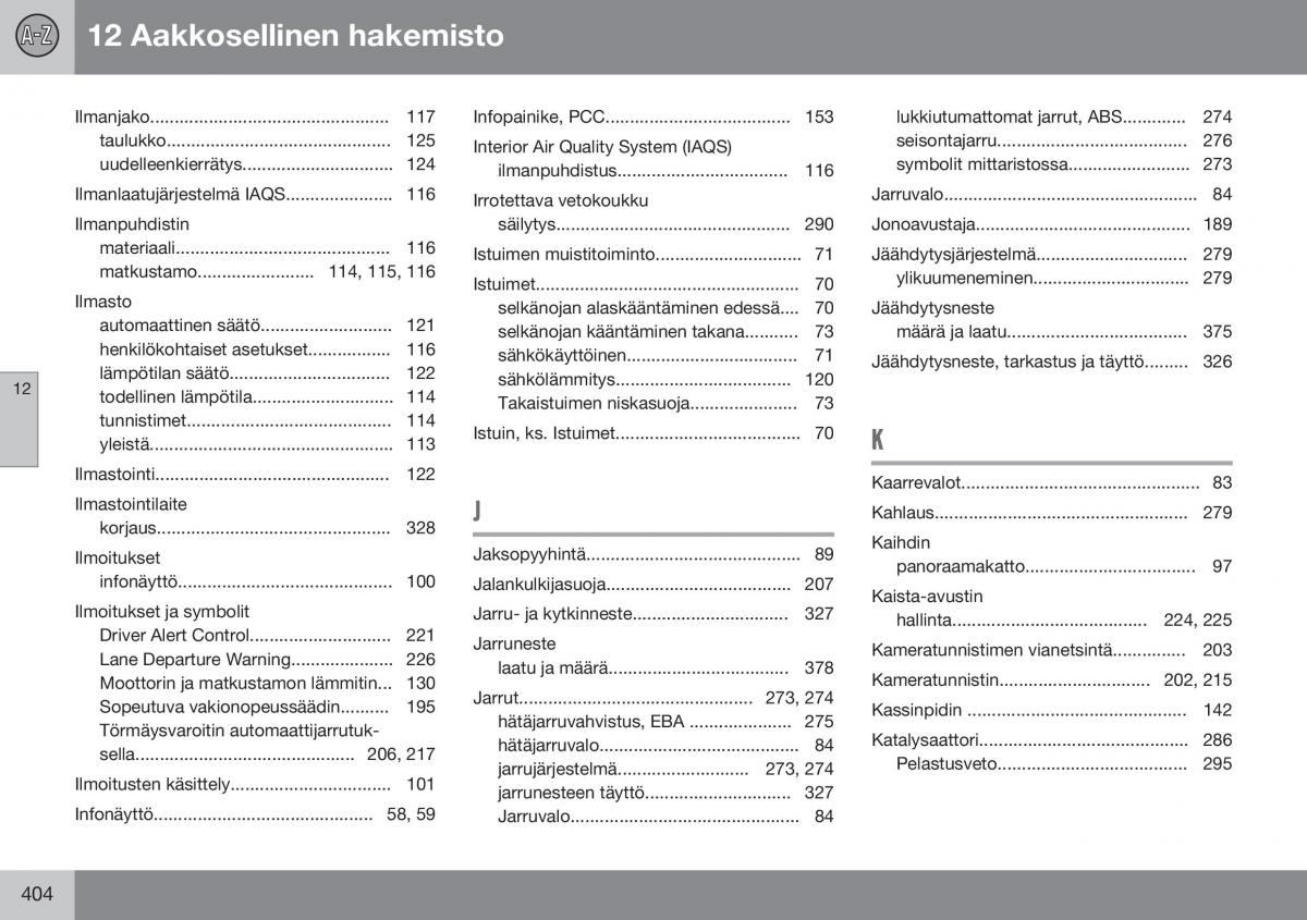 Volvo XC60 I 1 FL omistajan kasikirja / page 406