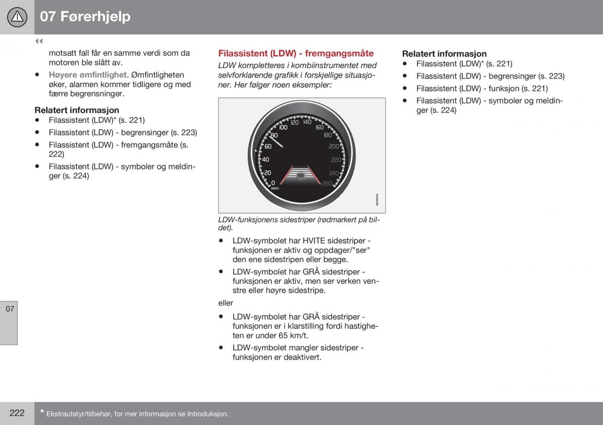 Volvo XC60 I 1 FL bruksanvisningen / page 224