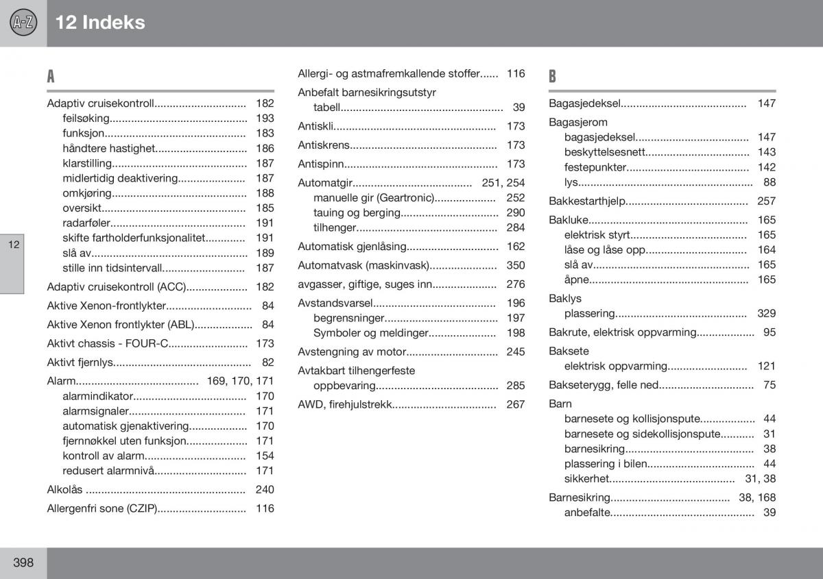 Volvo XC60 I 1 FL bruksanvisningen / page 400