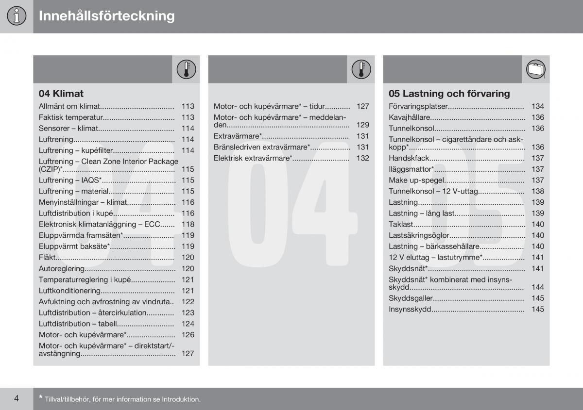 Volvo XC60 I 1 FL instruktionsbok / page 6