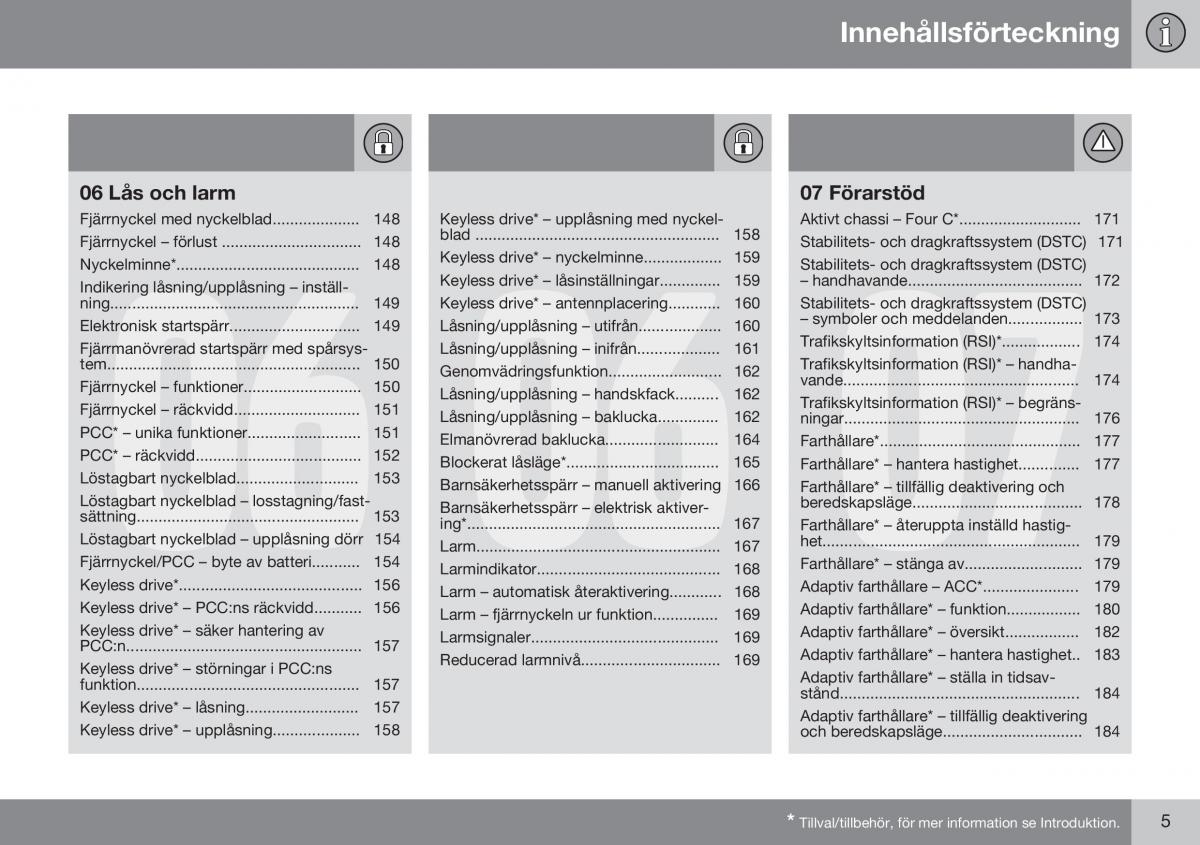 Volvo XC60 I 1 FL instruktionsbok / page 7