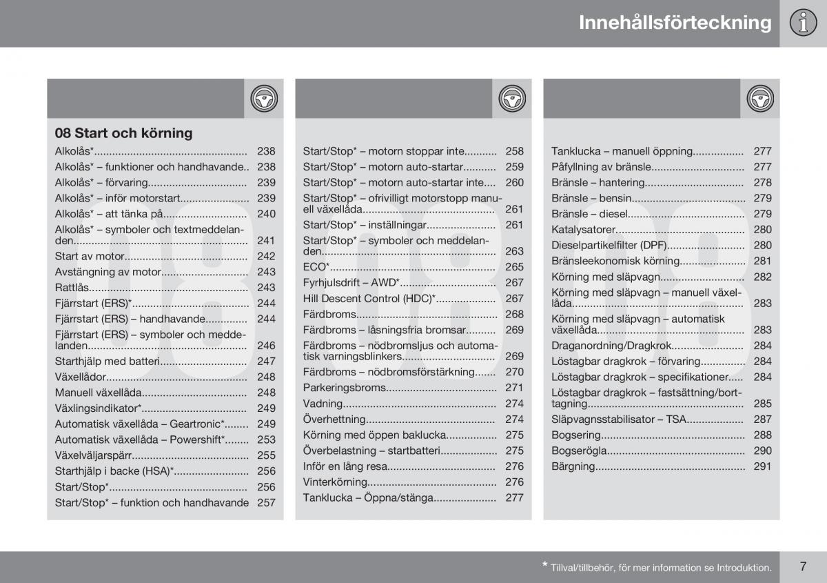 Volvo XC60 I 1 FL instruktionsbok / page 9