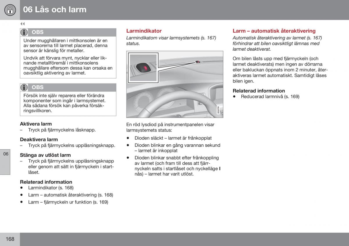 Volvo XC60 I 1 FL instruktionsbok / page 170