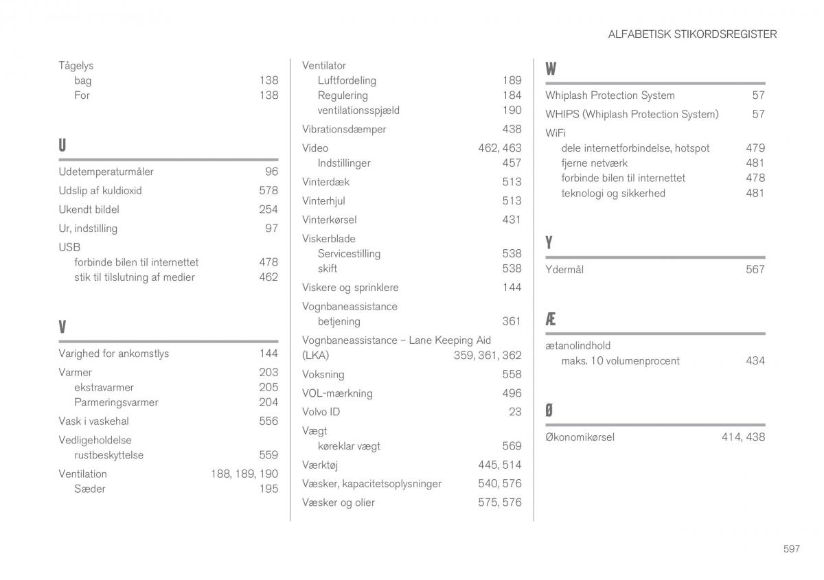 Volvo XC60 II 2 Bilens instruktionsbog / page 599