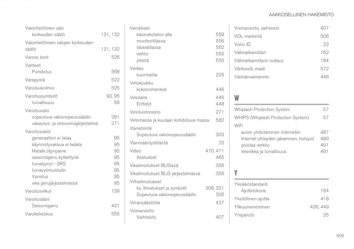 Volvo XC60 II 2 omistajan kasikirja / page 611