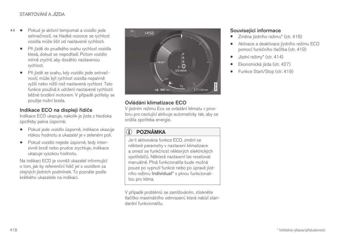 Volvo XC40 navod k obsludze / page 420