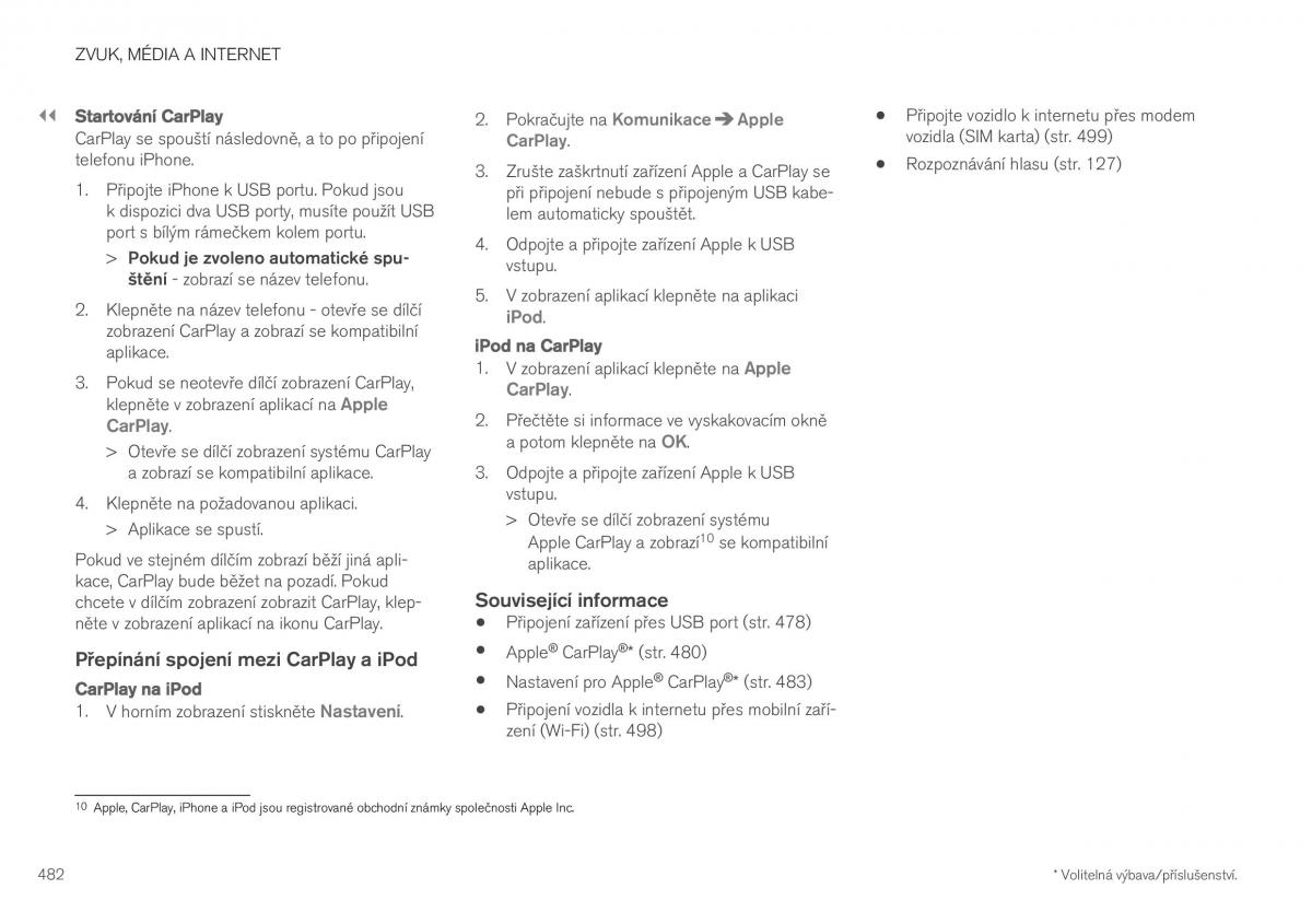 Volvo XC40 navod k obsludze / page 484