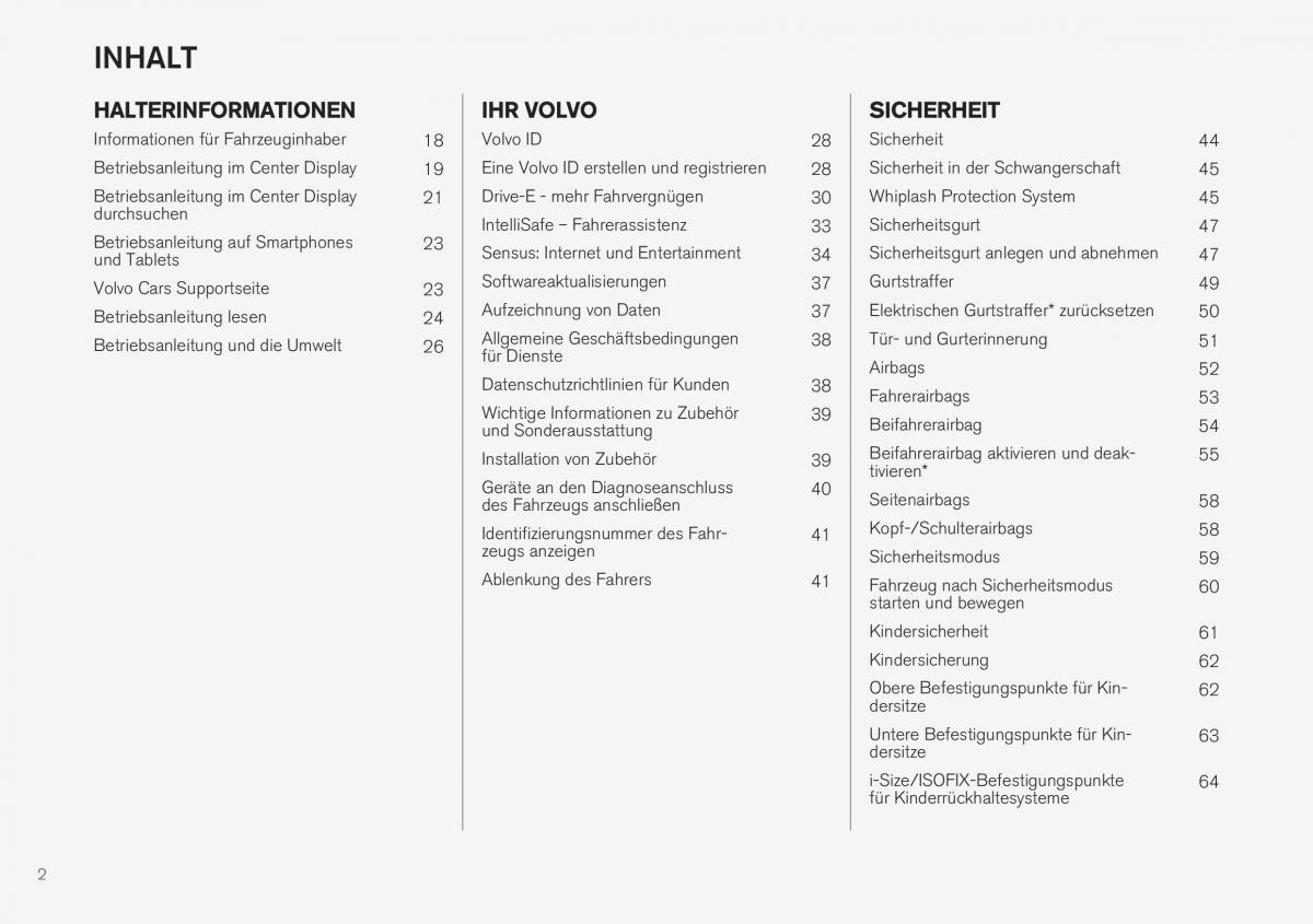 Volvo XC40 Handbuch / page 4