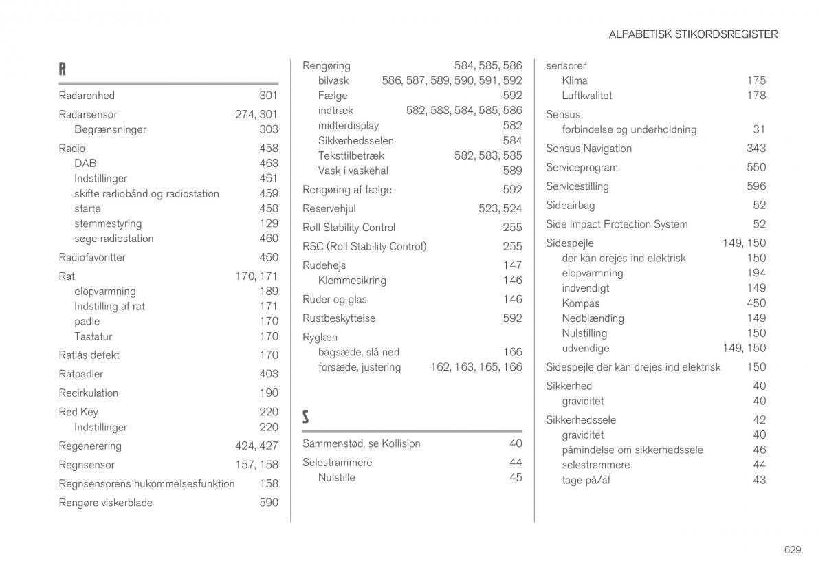 Volvo XC40 Bilens instruktionsbog / page 631