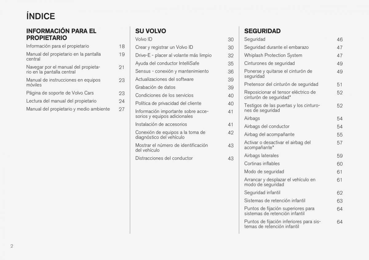Volvo XC40 manual del propietario / page 4