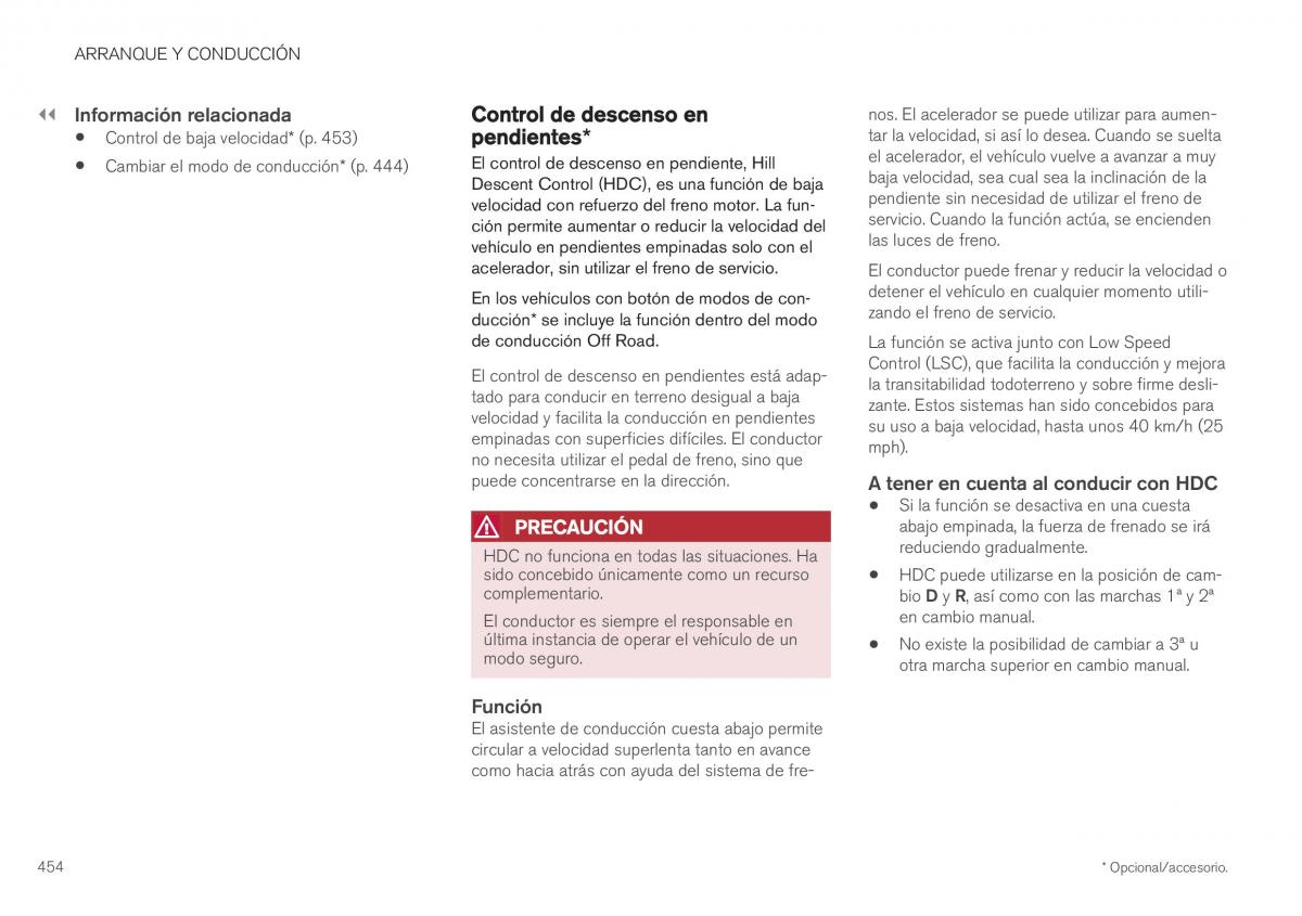 Volvo XC40 manual del propietario / page 456