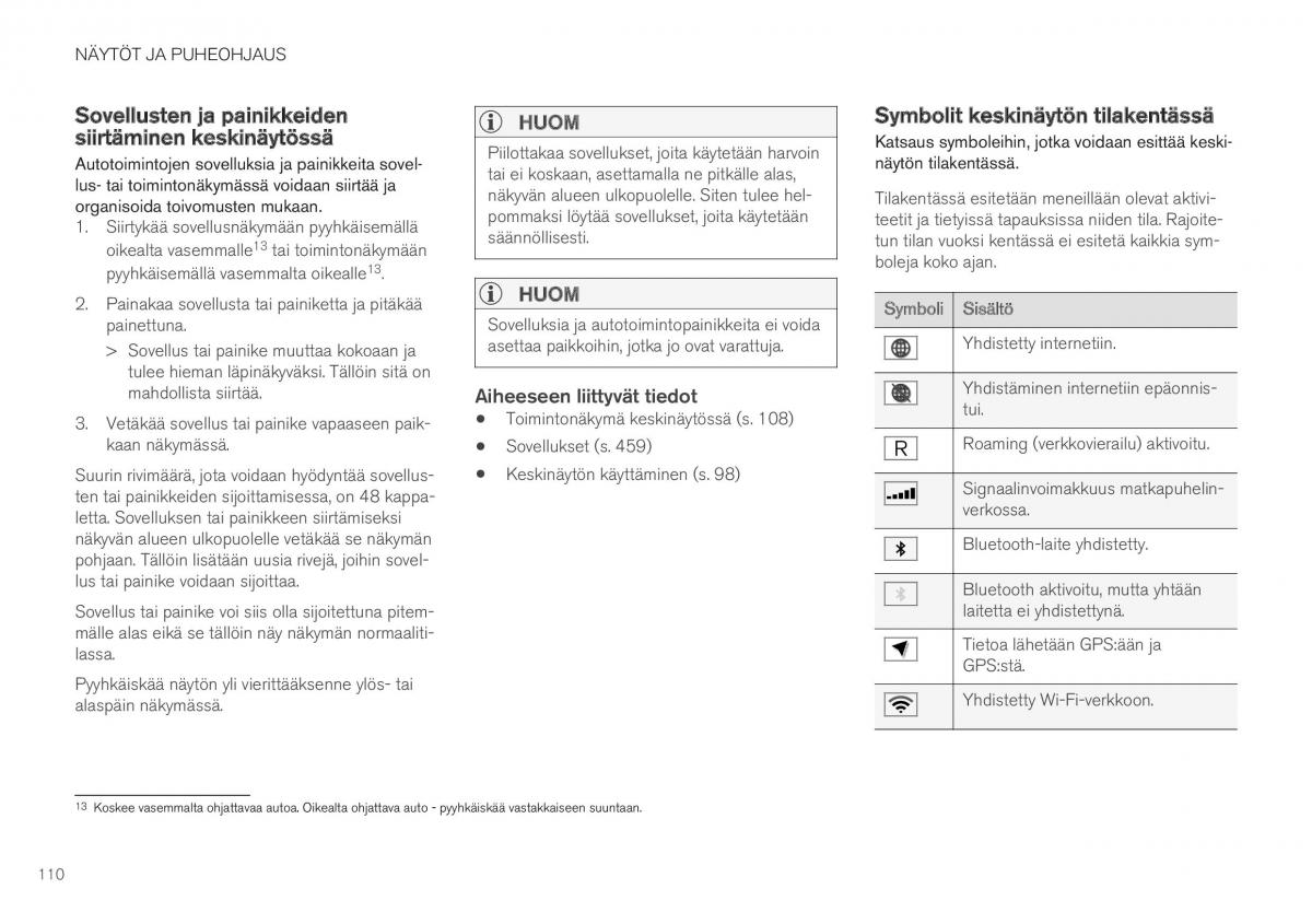 Volvo XC40 omistajan kasikirja / page 112