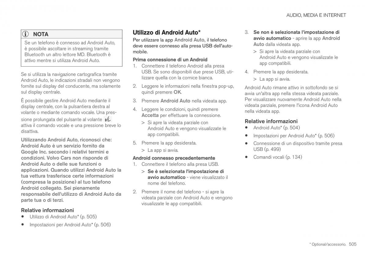 Volvo XC40 manuale del proprietario / page 507