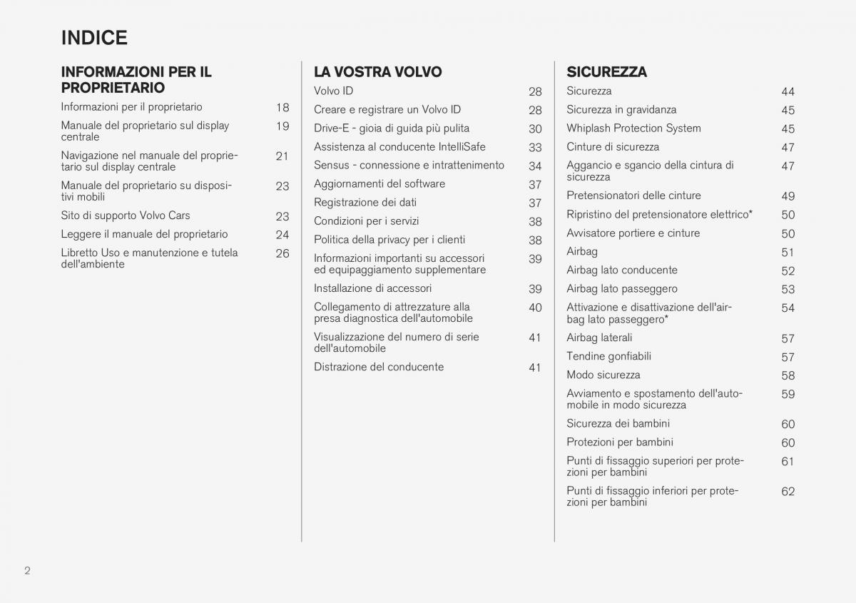 Volvo XC40 manuale del proprietario / page 4