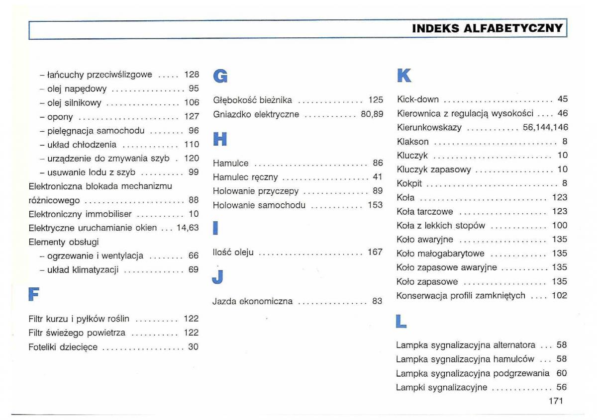 VW Polo III 3 instrukcja obslugi / page 173