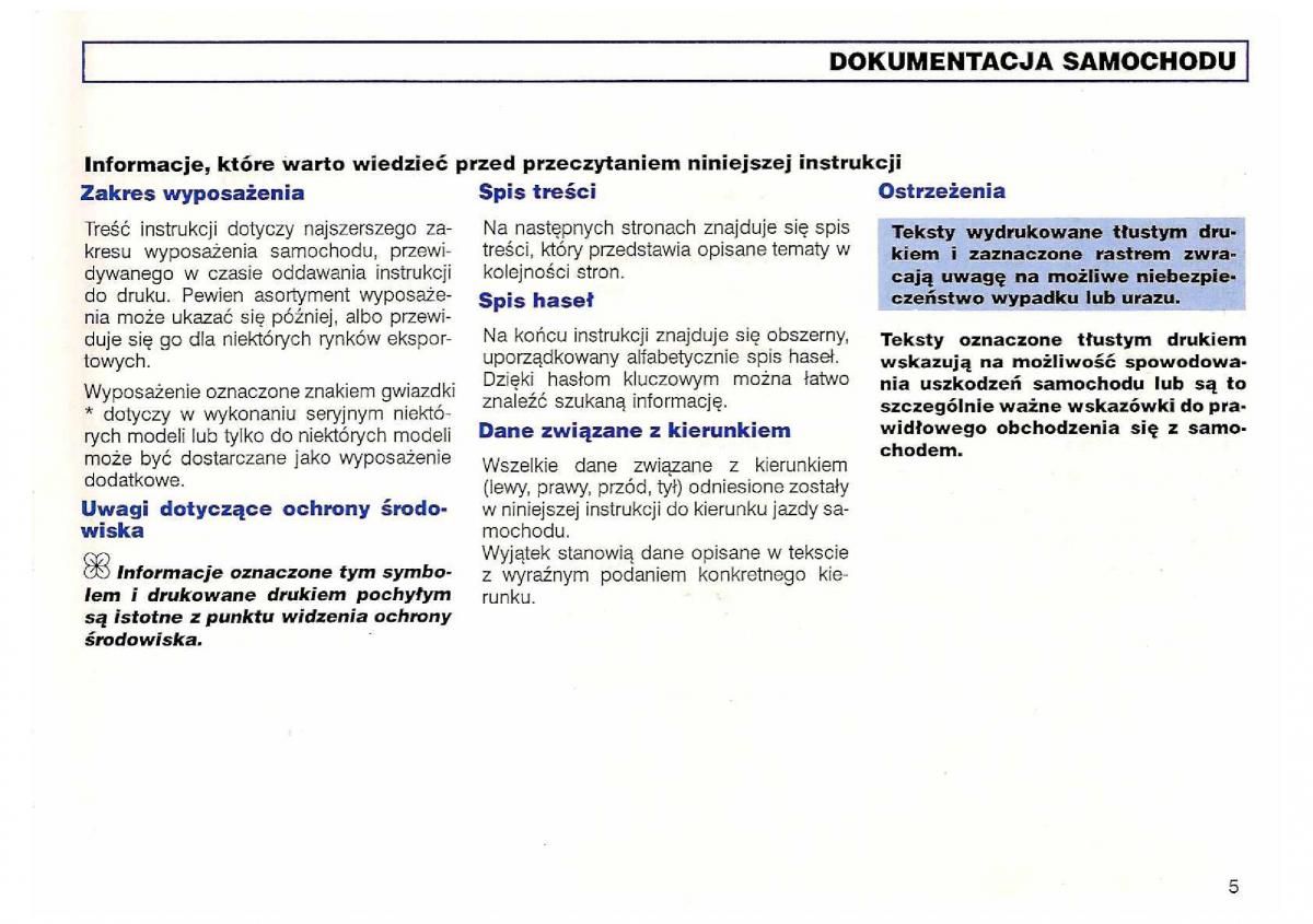 VW Polo III 3 instrukcja obslugi / page 7