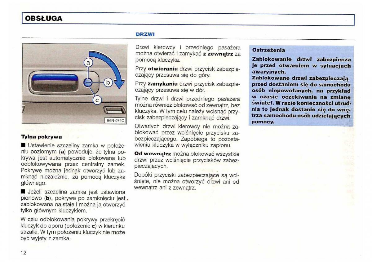 VW Polo III 3 instrukcja obslugi / page 14