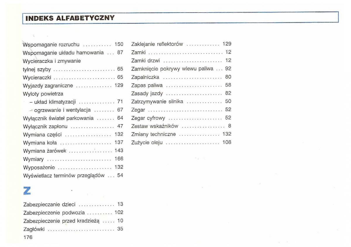VW Polo III 3 instrukcja obslugi / page 178