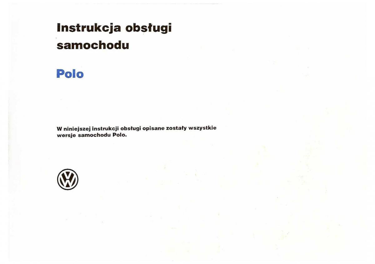 VW Polo III 3 instrukcja obslugi / page 3