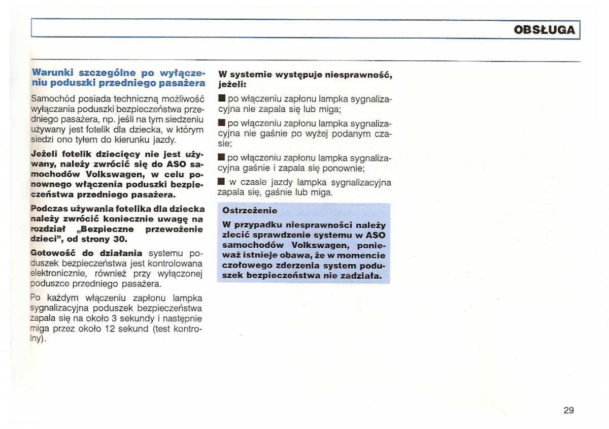 VW Polo III 3 instrukcja obslugi / page 31