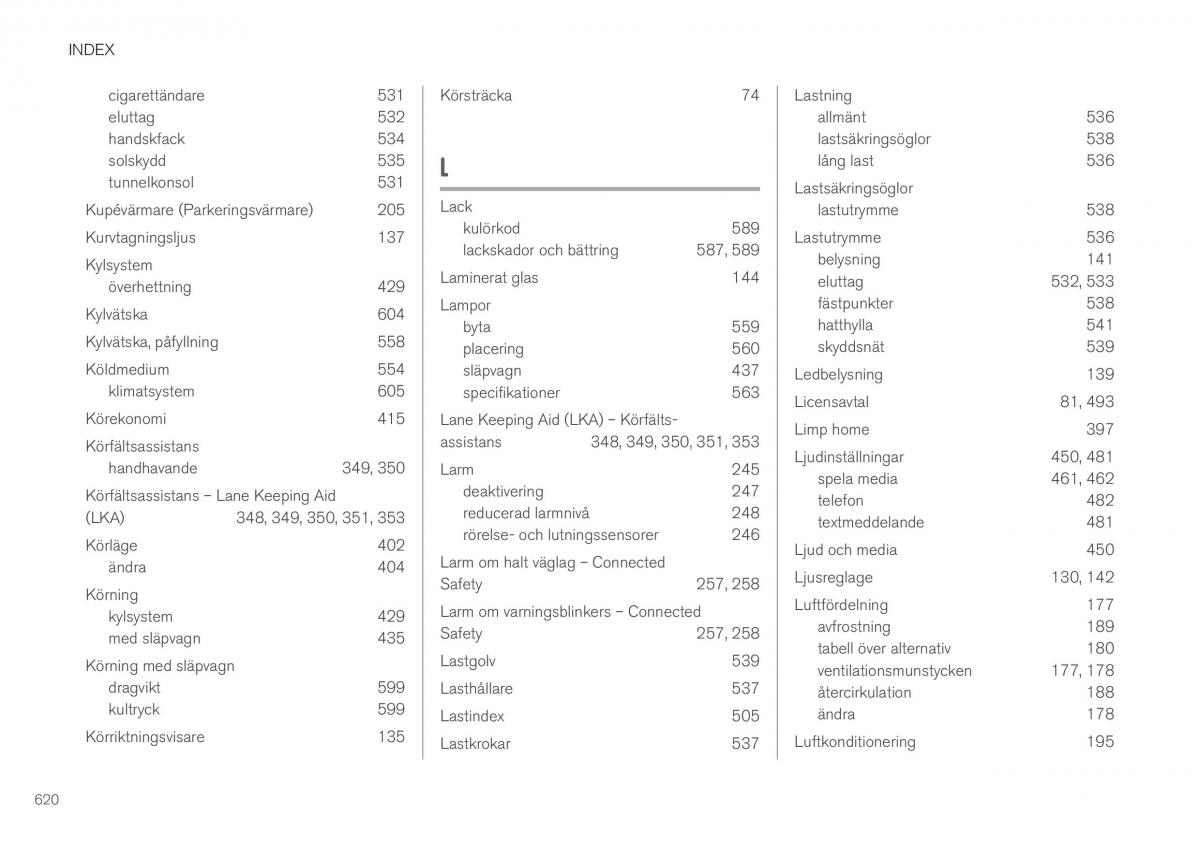 Volvo XC40 instruktionsbok / page 622