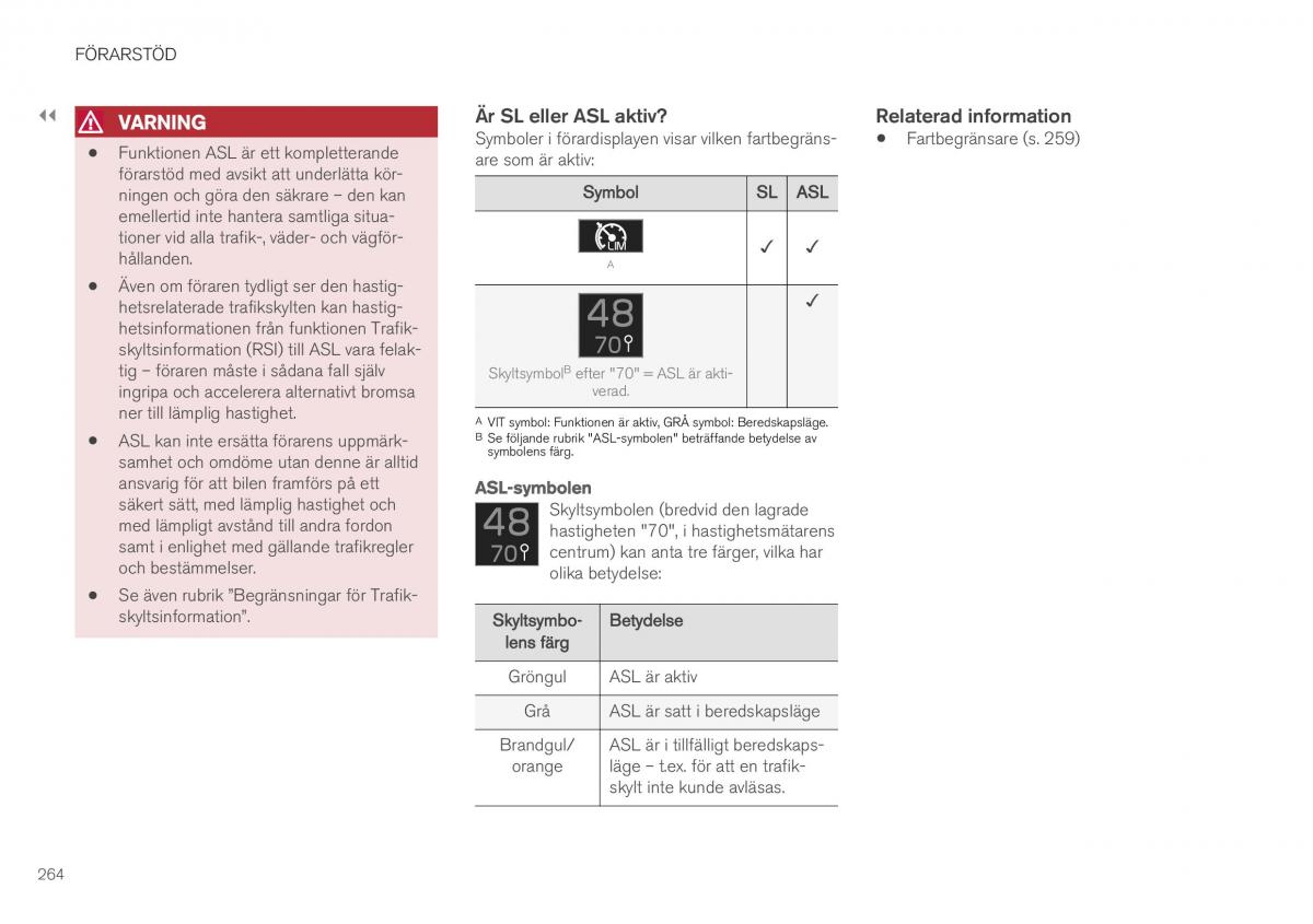 Volvo XC40 instruktionsbok / page 266