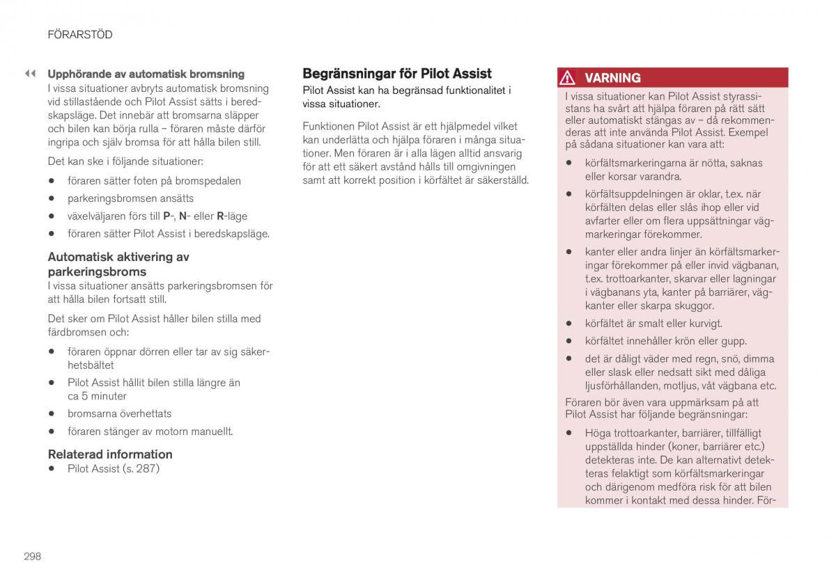 manual Volvo XC40 instruktionsbok / page 300