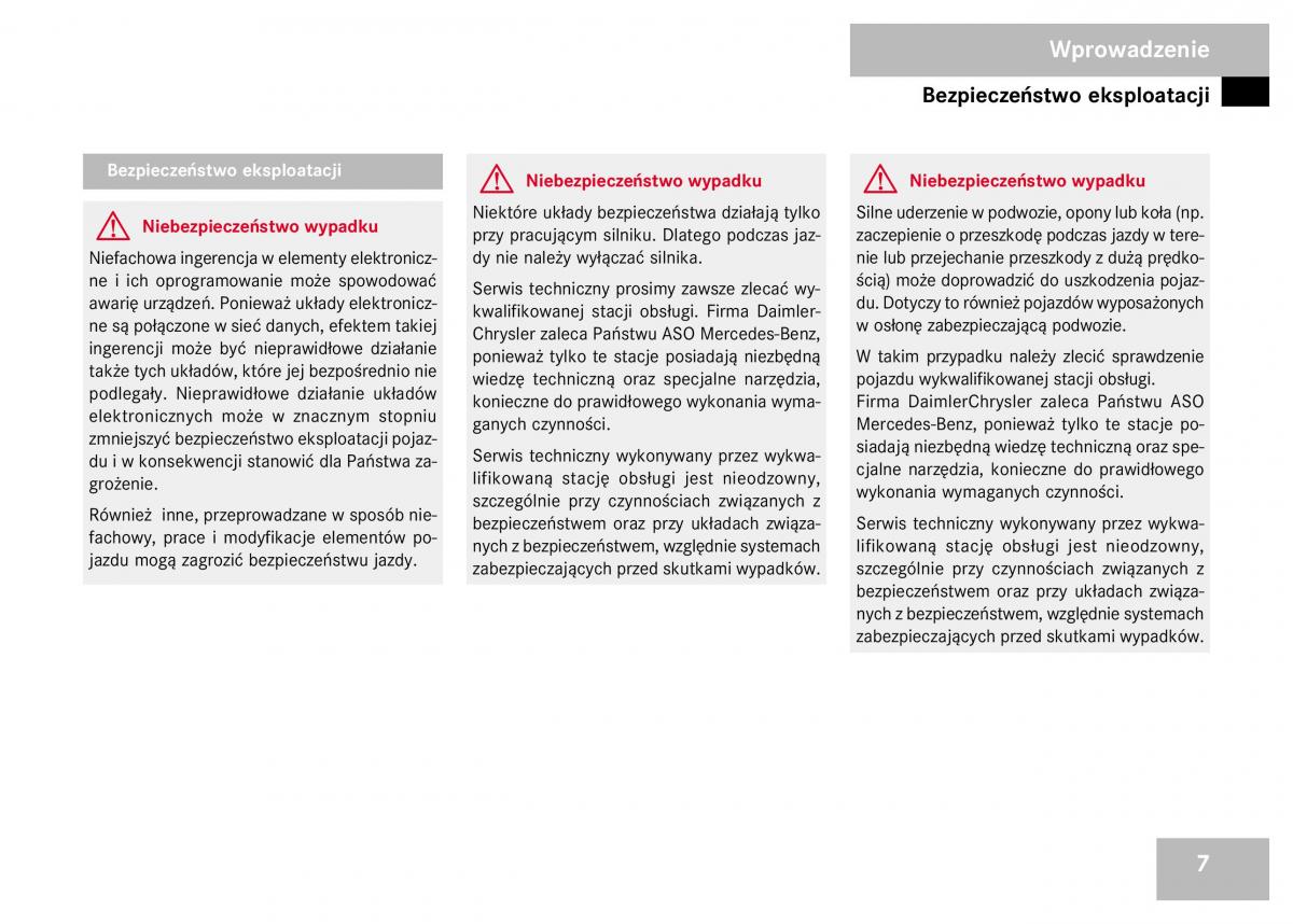 Mercedes Benz GL Class X164 instrukcja obslugi / page 8