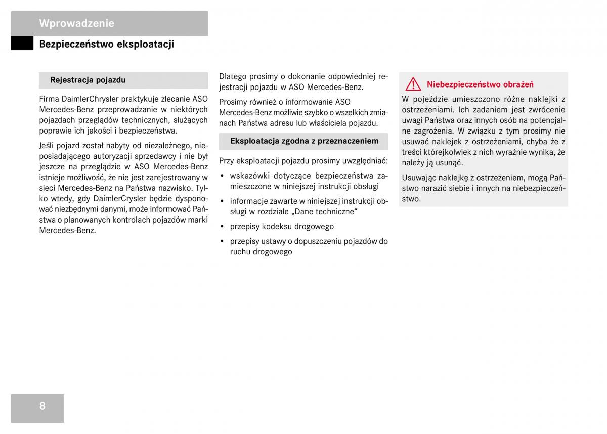 Mercedes Benz GL Class X164 instrukcja obslugi / page 9