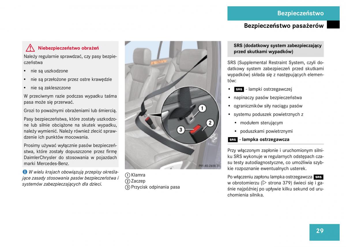 Mercedes Benz GL Class X164 instrukcja obslugi / page 30