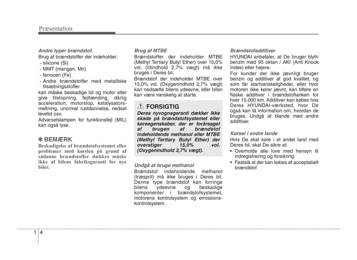 Hyundai ix20 Bilens instruktionsbog / page 9