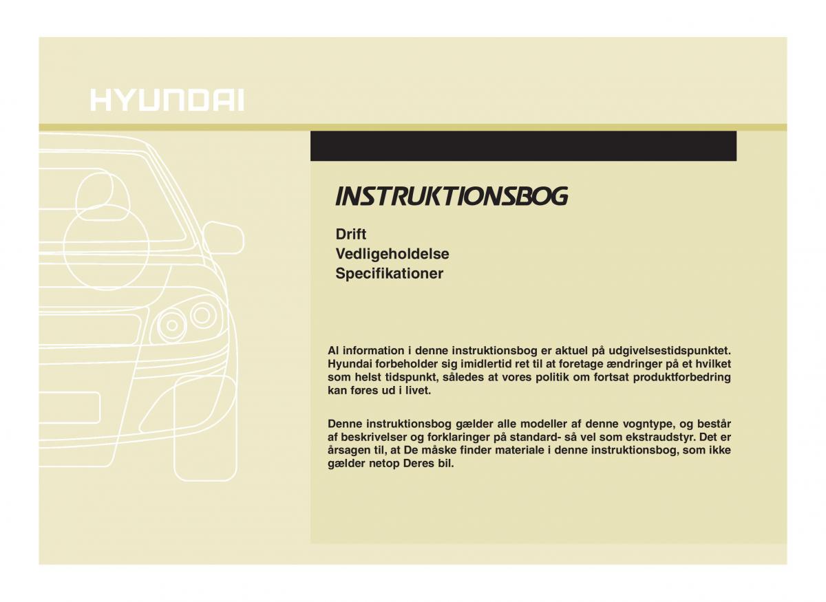 Hyundai ix20 Bilens instruktionsbog / page 1