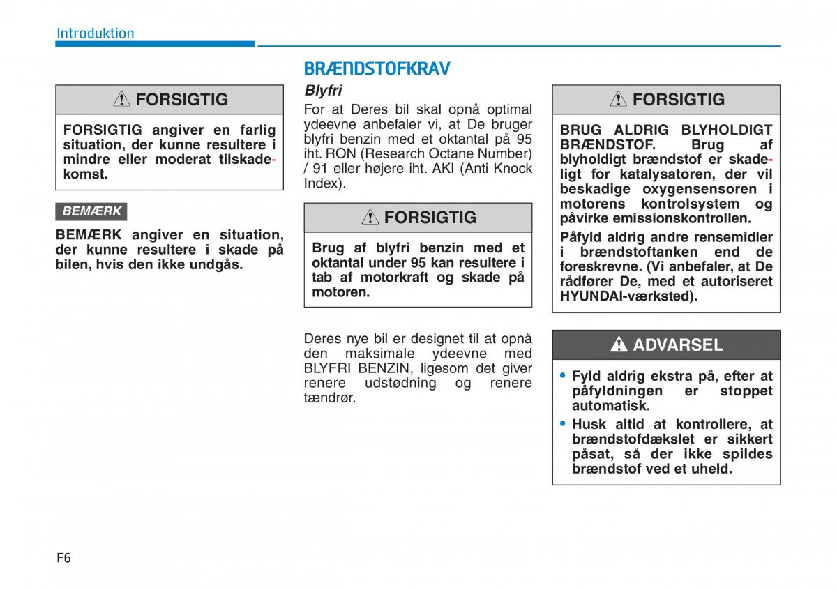 Hyundai i30N Performance Bilens instruktionsbog / page 6